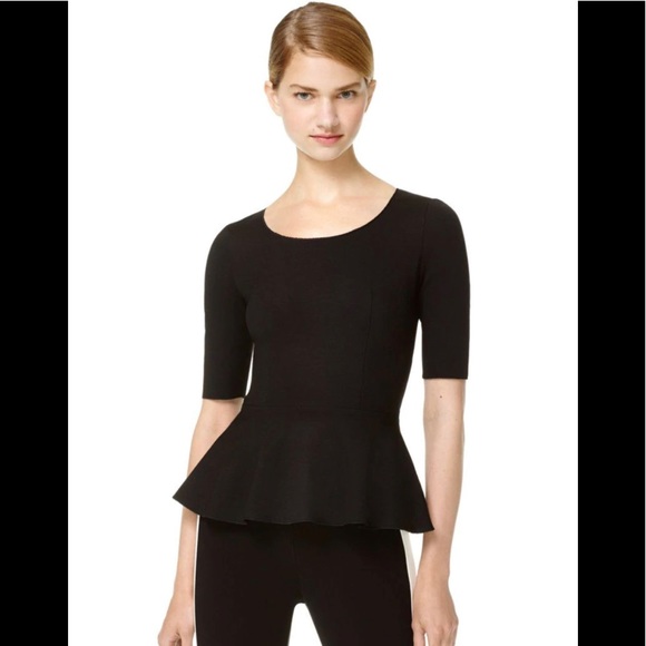 NWOT Aritzia t. Babaton Black Peplum Top - Picture 1 of 5